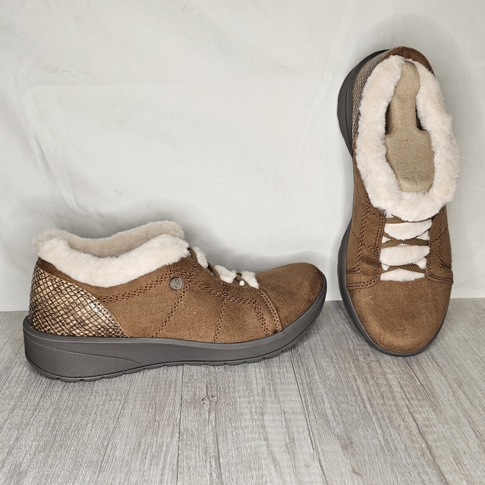 Bzees Golly Washable Faux Fur Trim Slip-On Bootie sz 6.5 NWOB